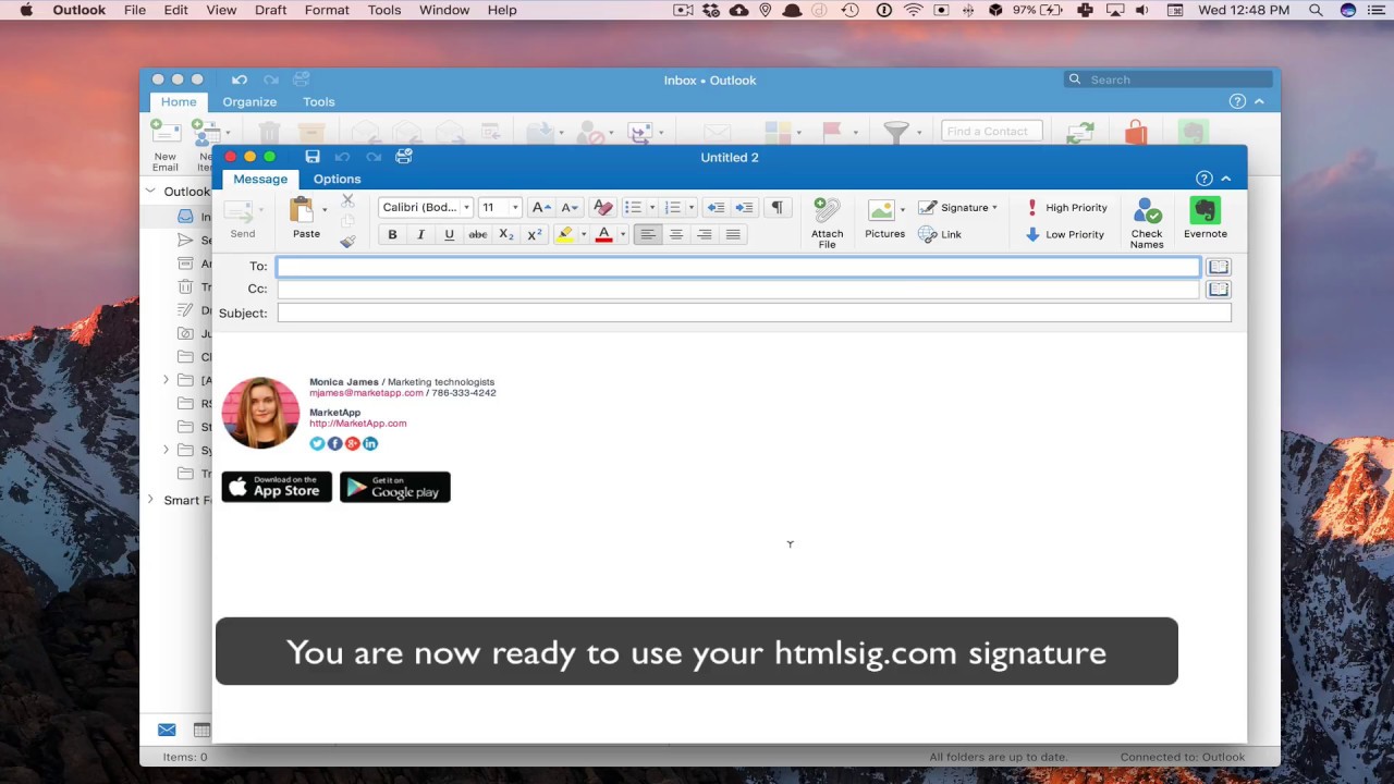How To Add Email Signature To Oulook App Mac